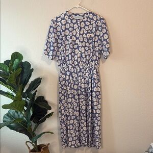 Vintage Draper’s and Damon’s Floral Blue Dress